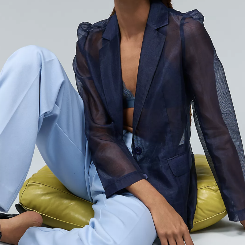 Sheer sales blazer jacket