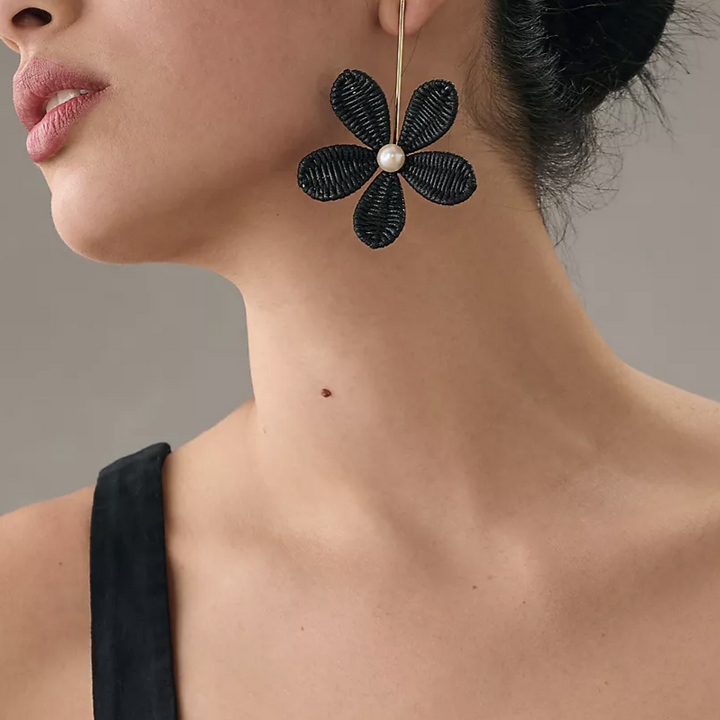 Raffia Flower Earrings