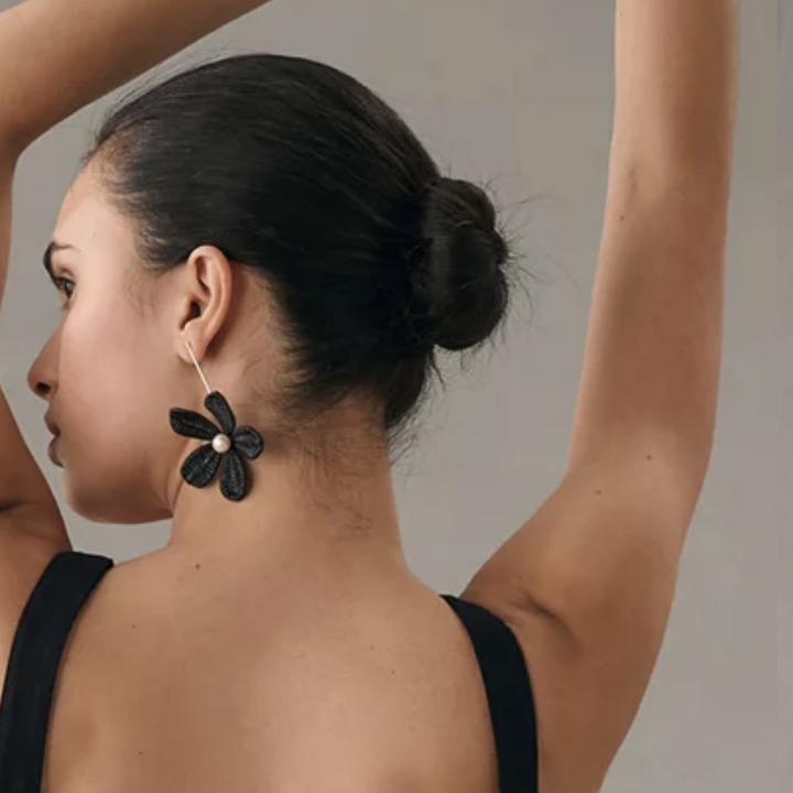 Raffia Flower Earrings