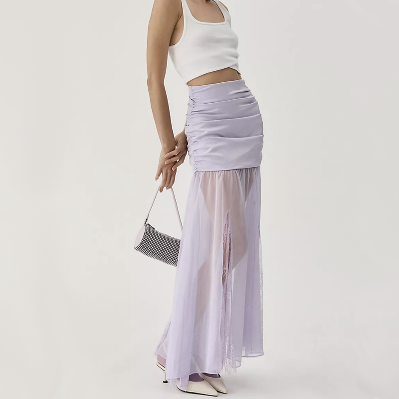 Mare Mare Sheer Overlay Skirt