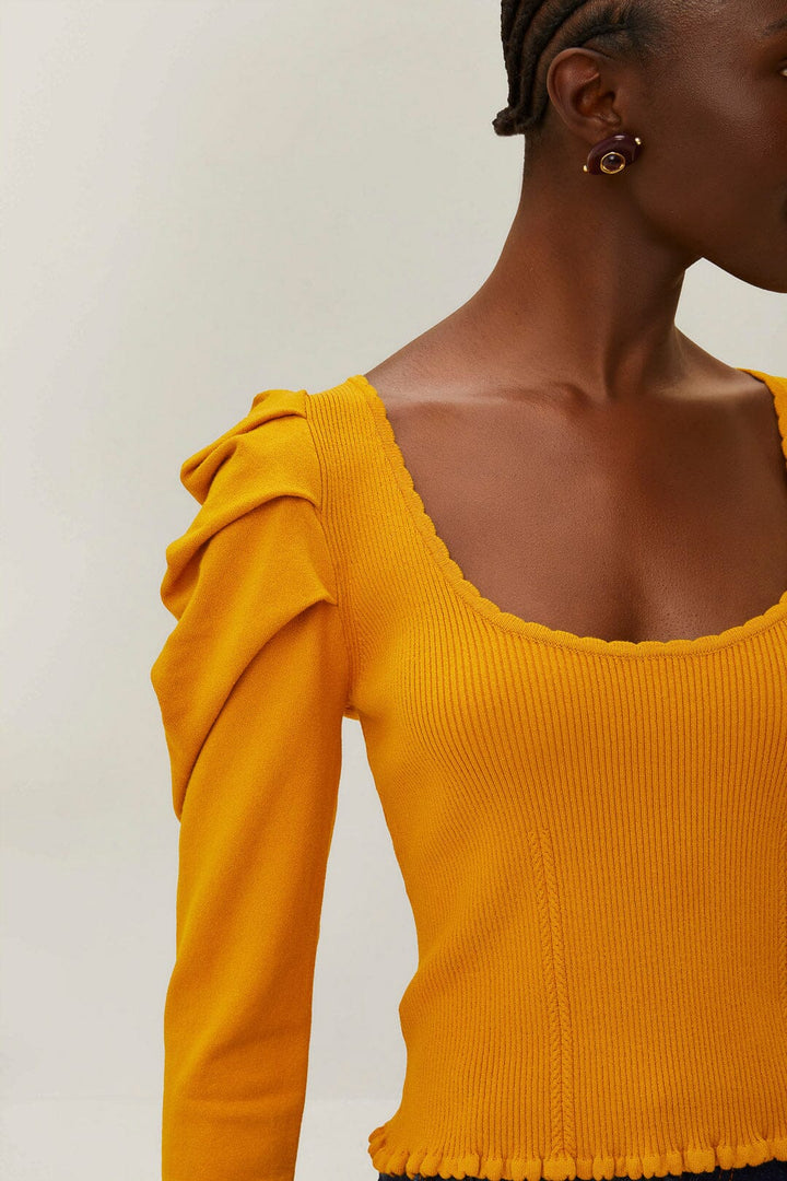 Pleated Sleeve Top