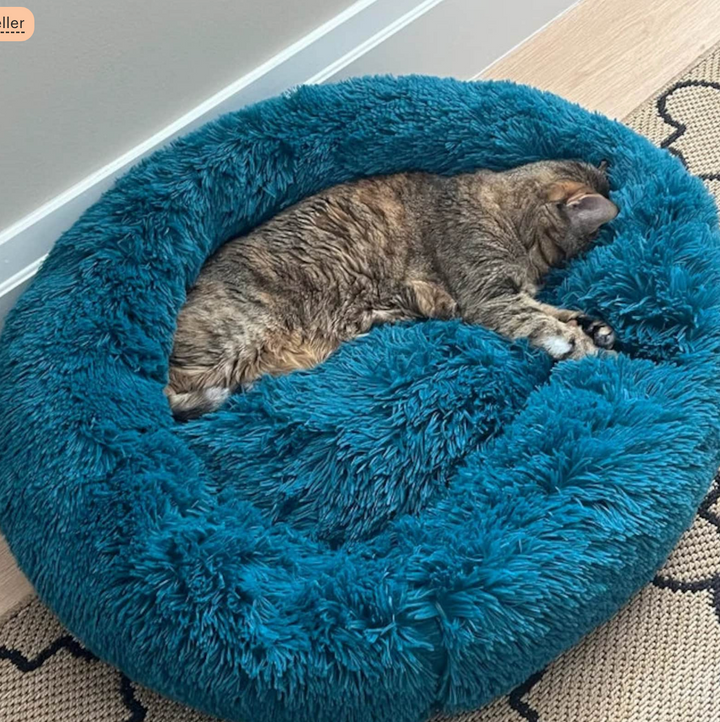 Plush Calming Cat Bed