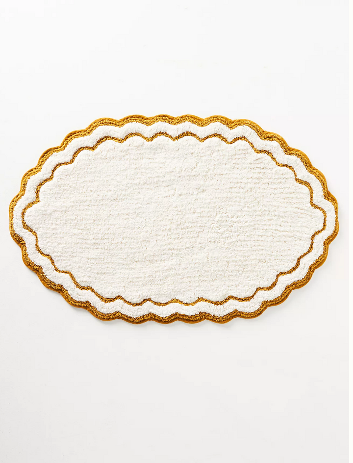 Scalloped Oval Bath Mat