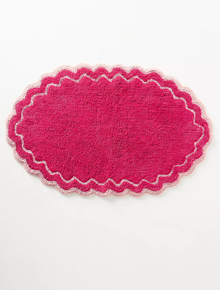 Scalloped Oval Bath Mat
