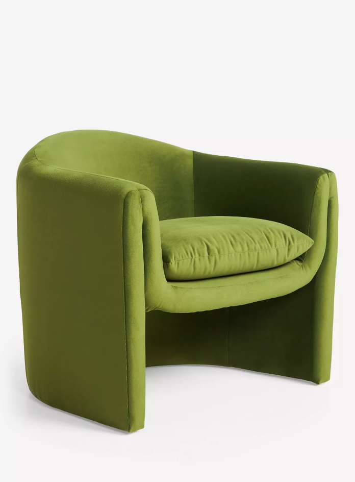 Sculptural Velvet Occasional Chair
