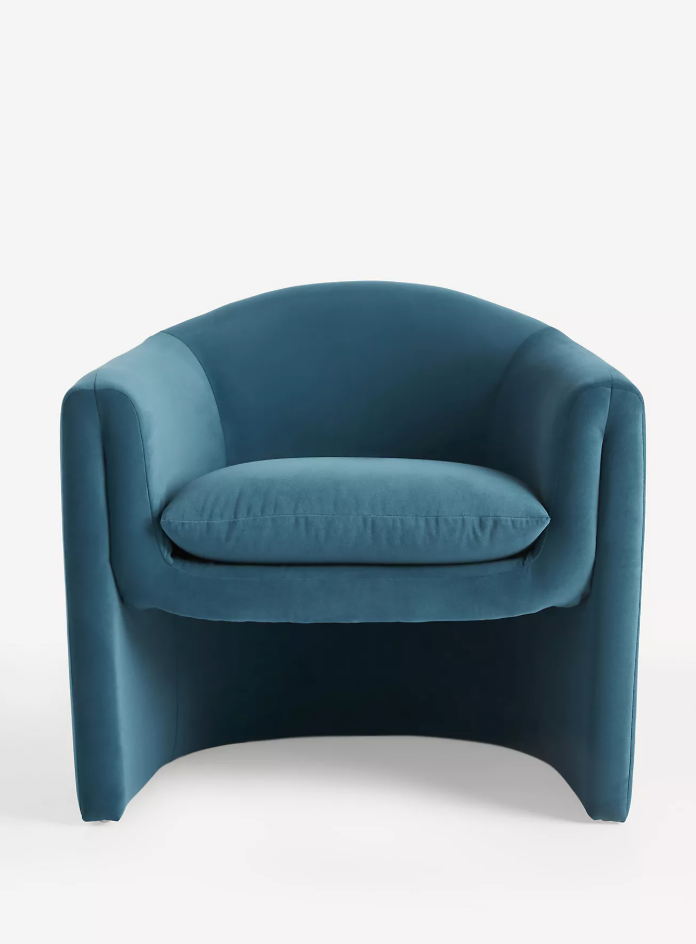 Sculptural Velvet Occasional Chair