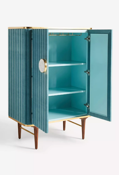 Juneau Velvet Bar Cabinet