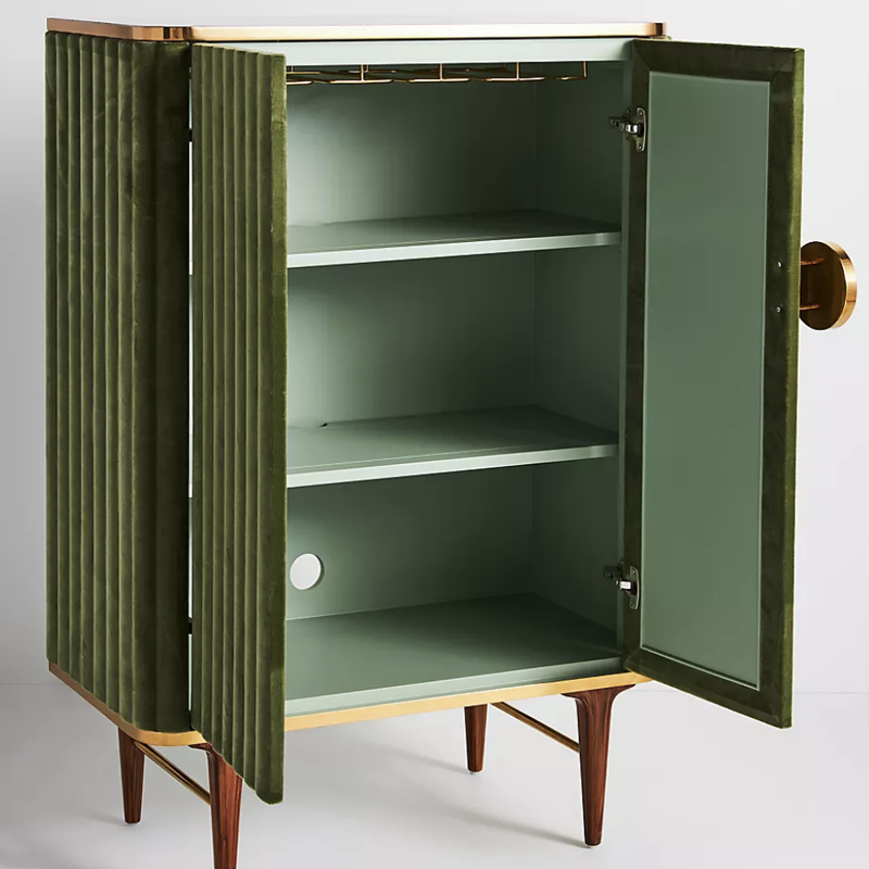 Juneau Velvet Bar Cabinet