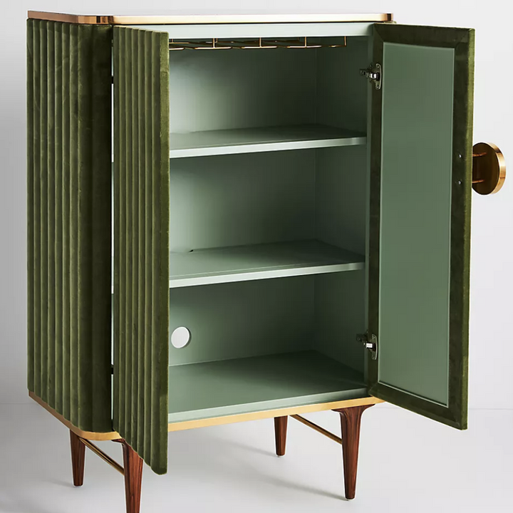 Juneau Velvet Bar Cabinet