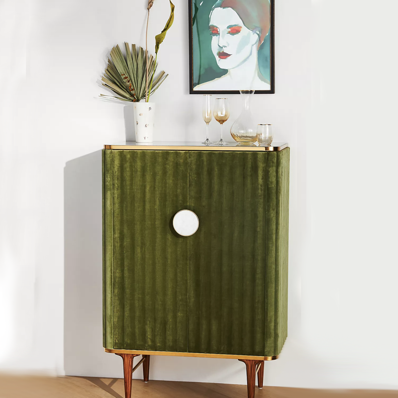 Juneau Velvet Bar Cabinet