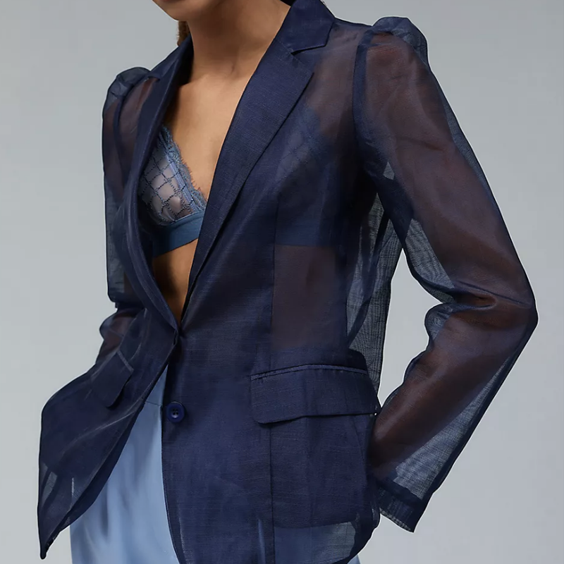 Sheer sales blazer jacket