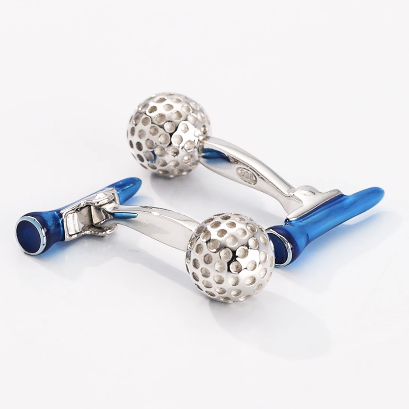 Sterling Golf Ball & Tee Cufflinks