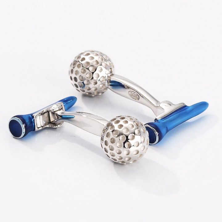 Sterling Golf Ball & Tee Cufflinks