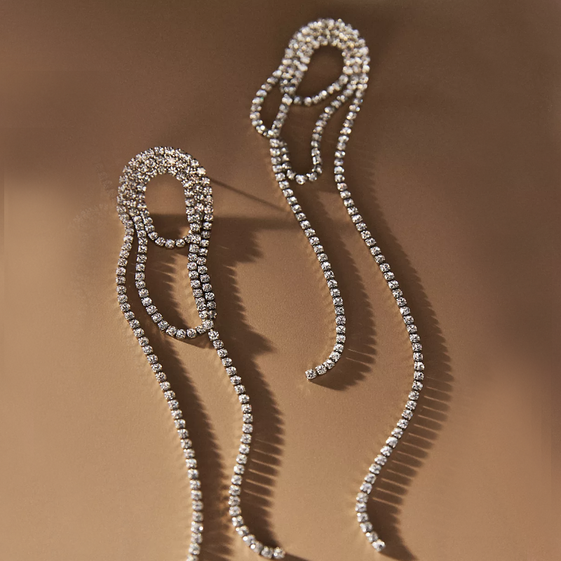Shashi Crystal Loop Chandelier Earrings
