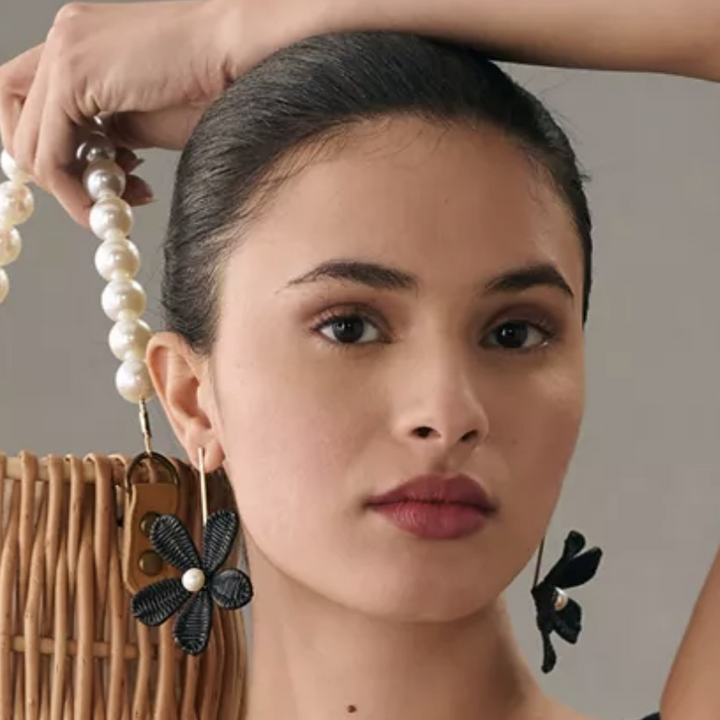 Raffia Flower Earrings