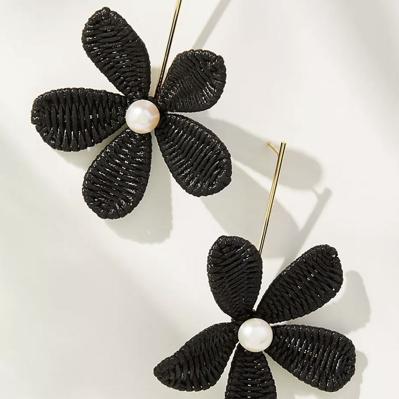 Raffia Flower Earrings