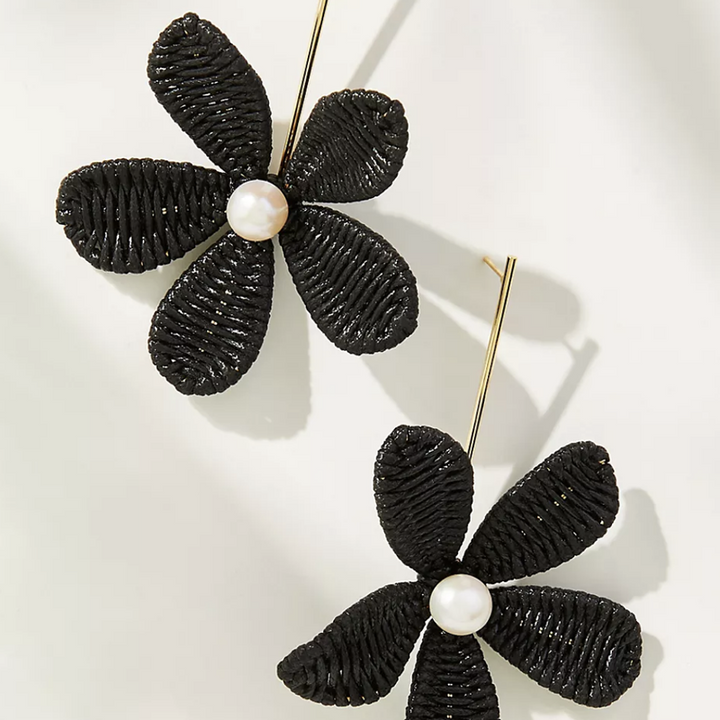 Raffia Flower Earrings