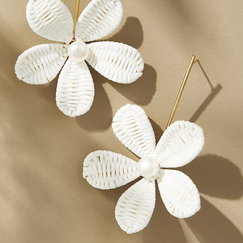 Raffia Flower Earrings