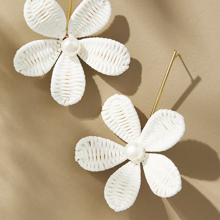 Raffia Flower Earrings