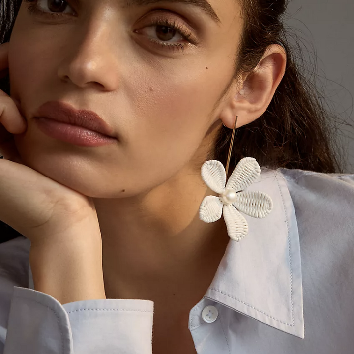Raffia Flower Earrings