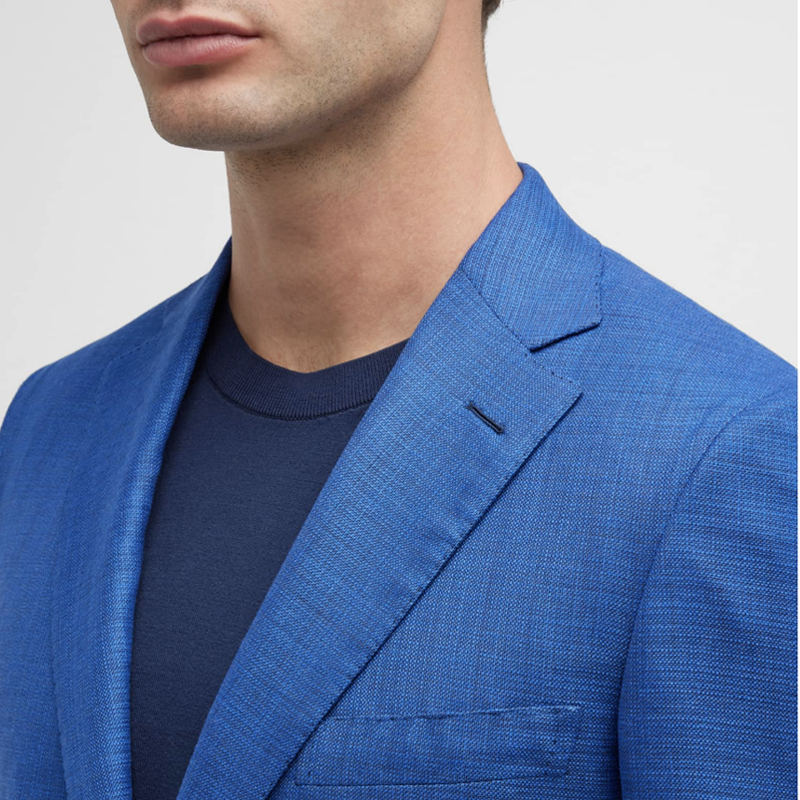 Textured Wool-Silk Blazer
