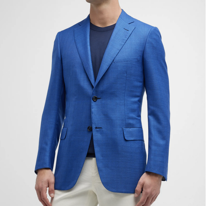 Textured Wool-Silk Blazer
