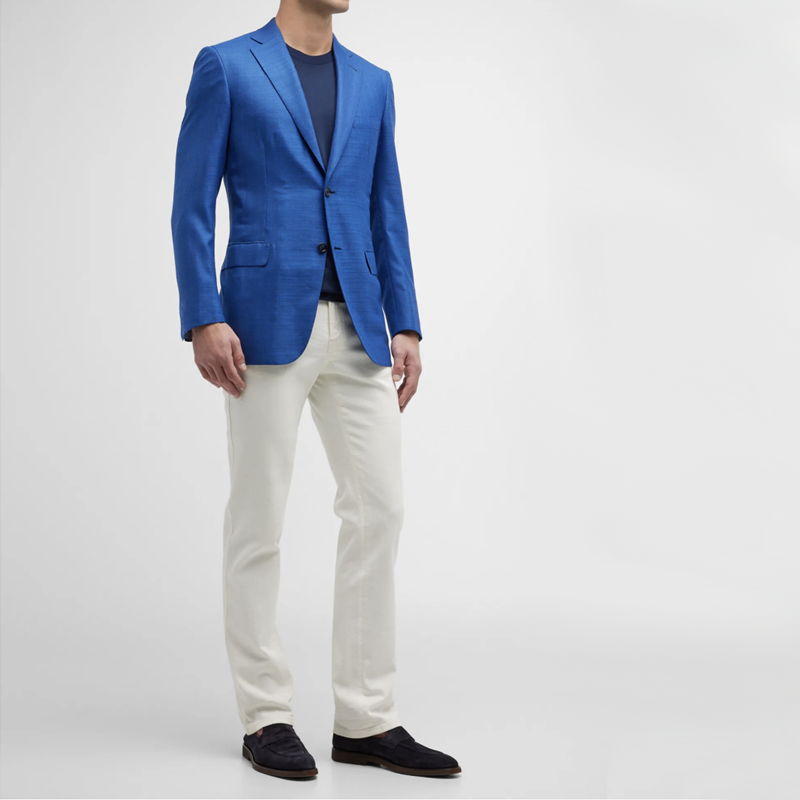 Textured Wool-Silk Blazer