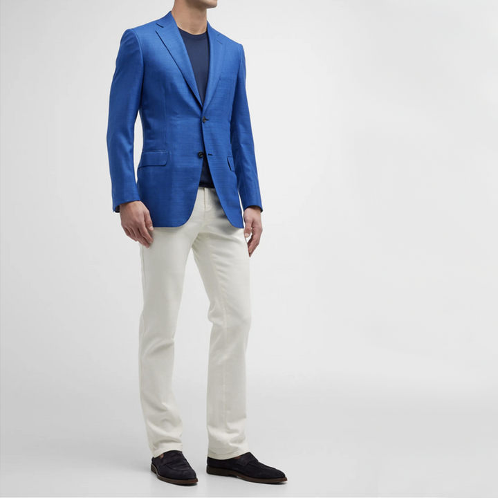 Textured Wool-Silk Blazer