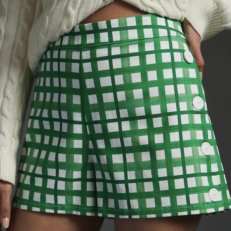 Corey Lyyn Calter Side Button Checkered Shorts